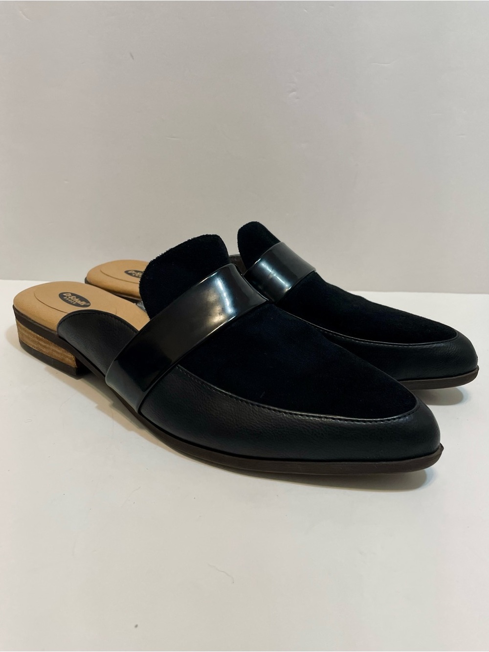 Dr. Scholl's "Exact" Black Pointed Toe Loafer Mules Size 9.5